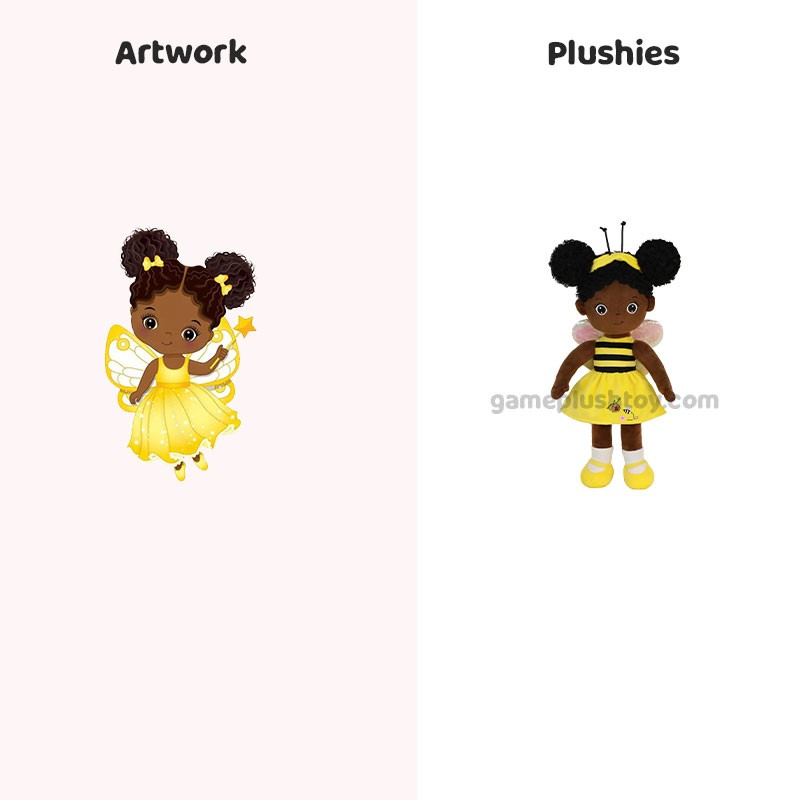 Custom Plush Rag Doll 43cm Personalized African Girl Soft Toy