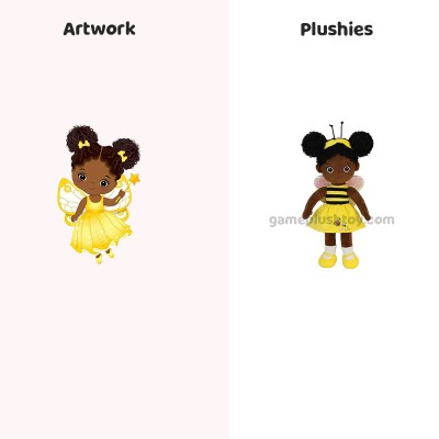 Poupée en peluche personnalisée de 43 cm, fille africaine.