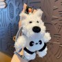 Porte-clés en peluche graffiti, pendentif mignon en peluche de coton avec PVC et silicone