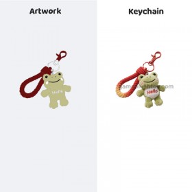 Porte-clés grenouille en peluche personnalisé, mini pendentif animal en peluche pour sacs