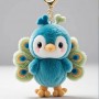 Llavero de pavo real de peluche personalizado de PVC con dije de pavo real para bolsos