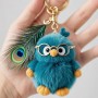 Porte-clés paon en peluche personnalisé, breloque en PVC pour sacs
