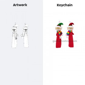 주문제작 크리스마스 키체인 ODM/OEM 크리스마스 엘프 모양 봉제 키체인 홀리데이