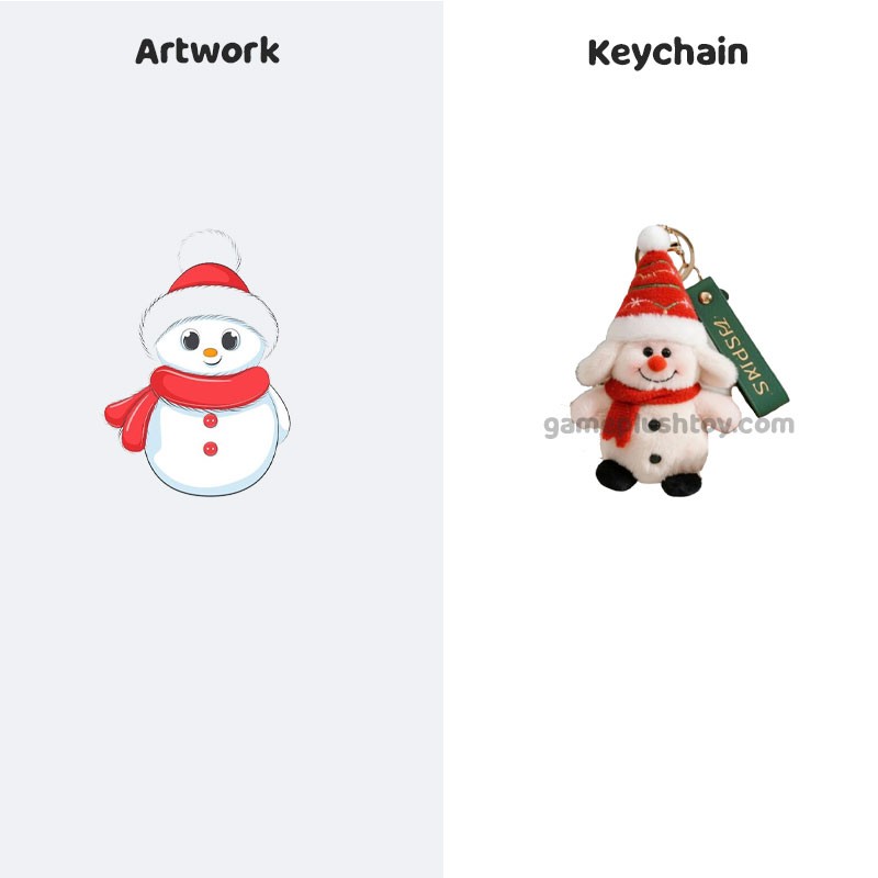 Personalisiertes Weihnachtsplüschgeschenk ODM/OEM Schneemann-Plüsch-Schlüsselanhänger, süße Puppe