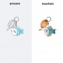 Custom Animal Plush Keychain Cartoon Fish Lantern