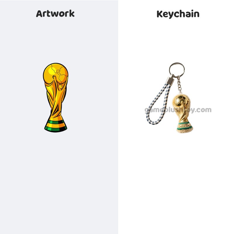 Individuell gestalteter Plüsch-Schlüsselanhänger mit Trophäe, individueller Plüschanhänger und Souvenirgeschenk