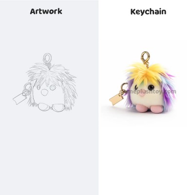 Llavero suave personalizado ODM con cara de vinilo de peluche de niña de las flores