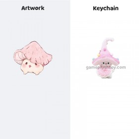 Porte-clés champignon en peluche personnalisé, doux et mignon, pendentif pour sac d'enfant