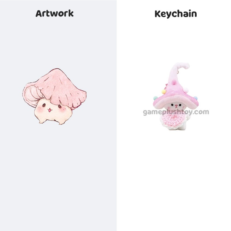 Porte-clés champignon en peluche personnalisé, doux et mignon, pendentif pour sac d'enfant