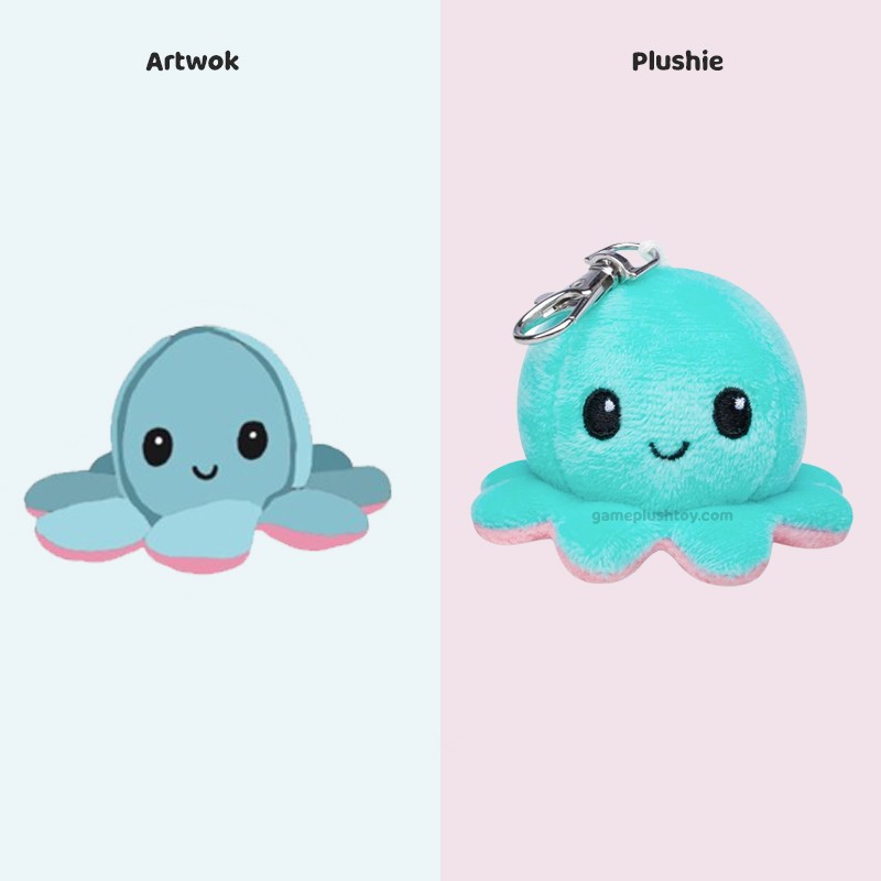 personalized kawaii teeturtle reversible octopus rainbow plushies kid gift