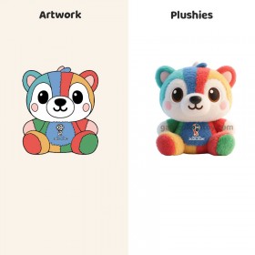 Mascota de peluche personalizada con temática de fútbol mundial 2026