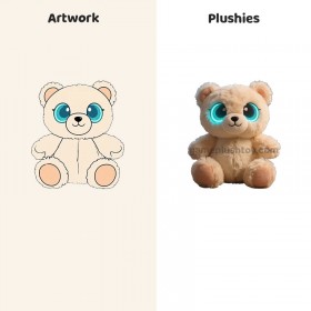 Peluche intelligente IA, poupée compagnon aux yeux lumineux personnalisés avec interaction vocale
