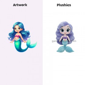 Peluche de sirena, muñeca de sirena rellena y almohada de peluche suave