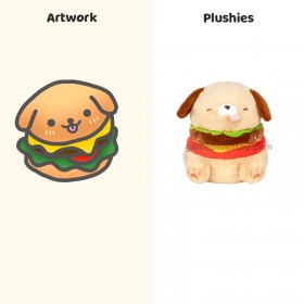 Peluche personalizado de hamburguesa con forma de perro, juguete de peluche suave y promocional para cachorros.