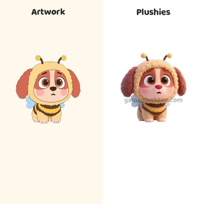 Figura de peluche de cachorro de abeja, de plástico suave, coleccionable para regalos y eventos.