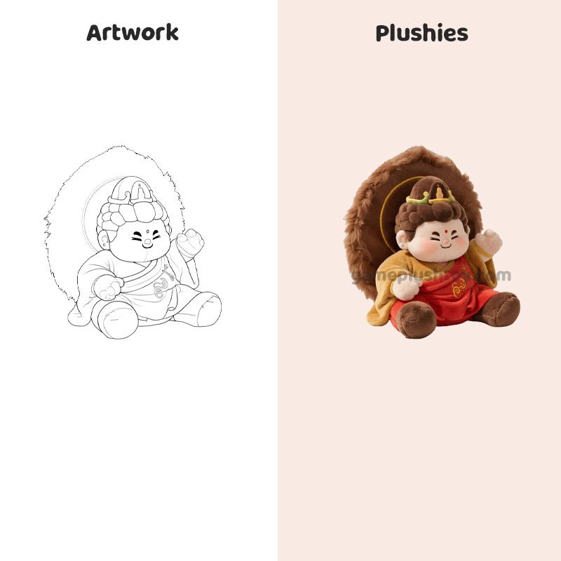 Peluche Bouddha personnalisée, adorable Bodhisattva, poupée religieuse en peluche