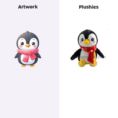 Peluche de pingüino personalizado, súper suave, pequeño, relleno de algodón PP.