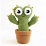 Peluche de cactus de peluche interactivo con flores y música, personalizado y bailando.