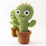 Peluche de cactus de peluche interactivo con flores y música, personalizado y bailando.