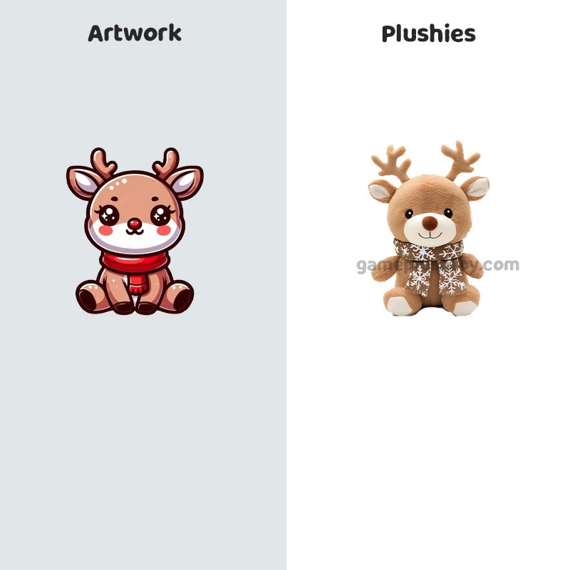 Peluche personnalisée Kawaii Mignonne Douce Cerf Peluche Anime de 7,6 cm