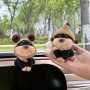 Adorno de coche personalizado de peluche súper suave con diseño de abeja y perro