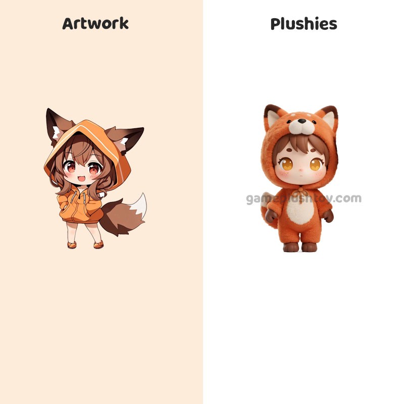 Hochwertiges, individuell gestaltetes Fuchs-Plüschtier, Firmenmaskottchen, OEM/ODM-Markenplüschtier