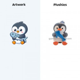 Lindo pez de peluche de poliéster suave para cama, proveedor mayorista.