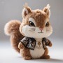 Maßgefertigtes Plüsch-Eichhörnchen, hochwertiger, individueller Rock im Vintage-Stil mit Stickerei