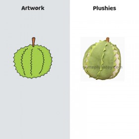 Coussin anti-stress en peluche durian, déhoussable et rembourré de coton PP