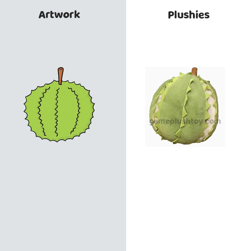 Coussin anti-stress en peluche durian, déhoussable et rembourré de coton PP