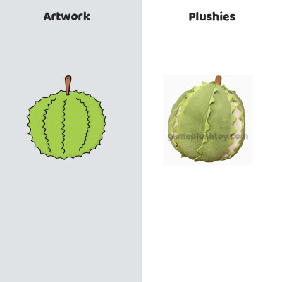 Coussin anti-stress en peluche durian, déhoussable et rembourré de coton PP