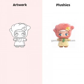 Poupée en peluche personnalisée ODM, douce et mignonne, fillette aux fleurs, visage en vinyle