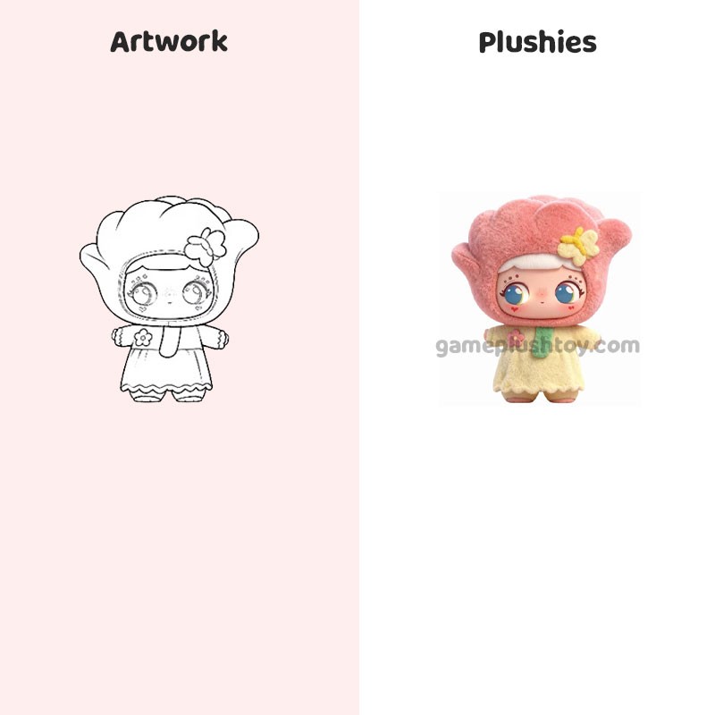 Poupée en peluche personnalisée ODM, douce et mignonne, fillette aux fleurs, visage en vinyle