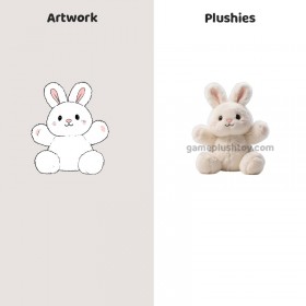 Conejo de peluche blanco de algodón súper suave