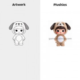 Peluche mignonne avec visage de chien en vinyle personnalisé