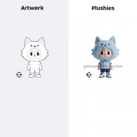 Peluche personnalisée de sport Loup bleu, poupée de dessin animé pour les fans de football