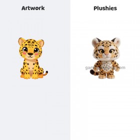 Peluche Léopard Personnalisée en Coton Ultra Doux, Poupée Décorative en Peluche