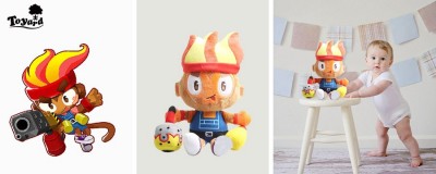 Crea un mono de peluche personalizado para el mono dardo de peluche.